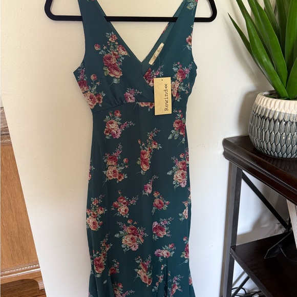 Rewind Pink Sheath Maxi Dress V-Neck Sleeveless - Picture 1 of 4